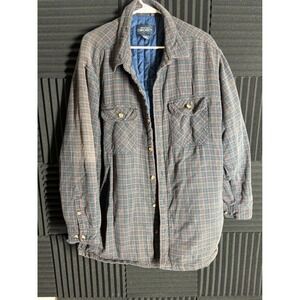Cherokee Quilted Flannel Multiple Pockets Size Large Mens